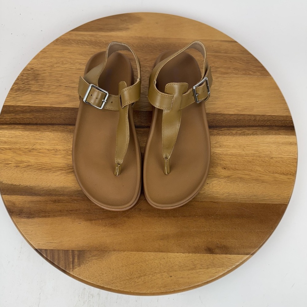 New Womens Blondo Nelli Brown Leather Thond Strappy‎ Wedge Sandals Size 6 M NWOB